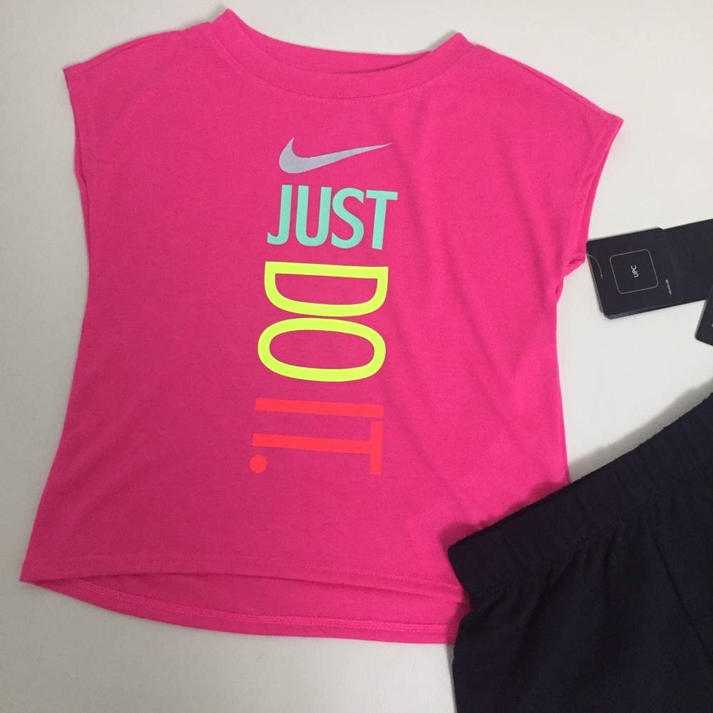 Nike Cute Pink Shorts Set Top Girl 6217 - Picture 2 of 5